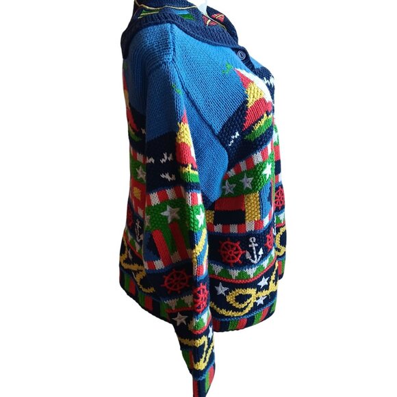 Large Women's Sweater Vintage The Eagles Eye Nautical Sailboat 1990's - Picture 5 of 8